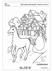 Barbie Pegasus boyama sayfaları